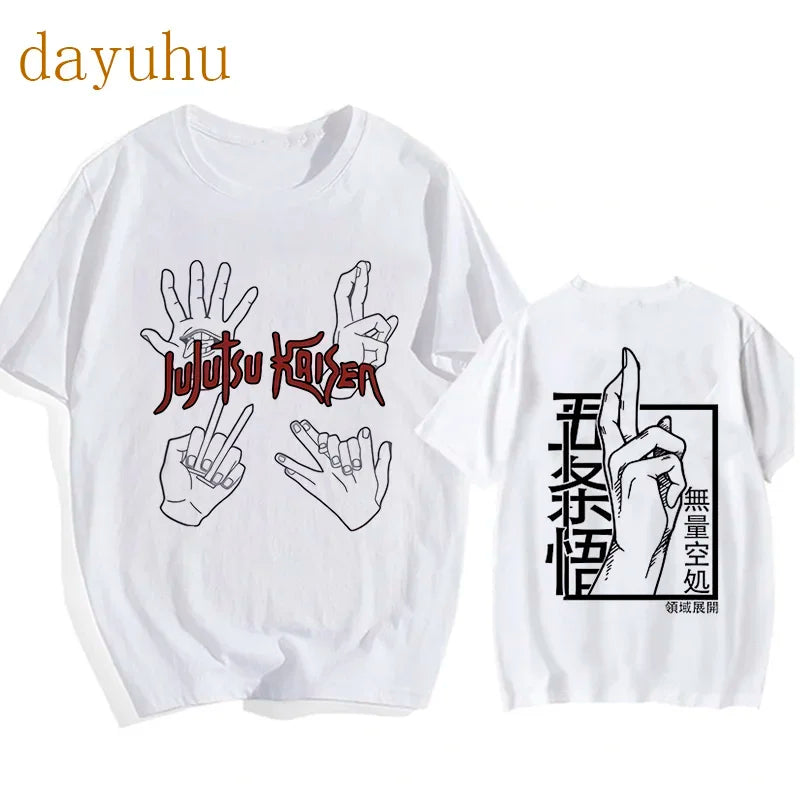 Japanese Anime Funny T Shirt Jujutsu Kaisen Shirt Gojo Satoru Yuji Itadori T-shirt Gothic Tops Tees Mange Tshirt Y2k Streetwear