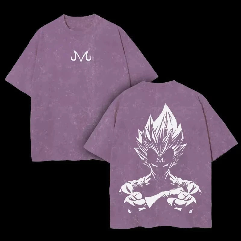 Dragon Ball 2026 New Hot Vegeta Anime Men Washed T-Shirt Harajuku Summer Cotton Fitness Vintage Street Oversized Women Casual