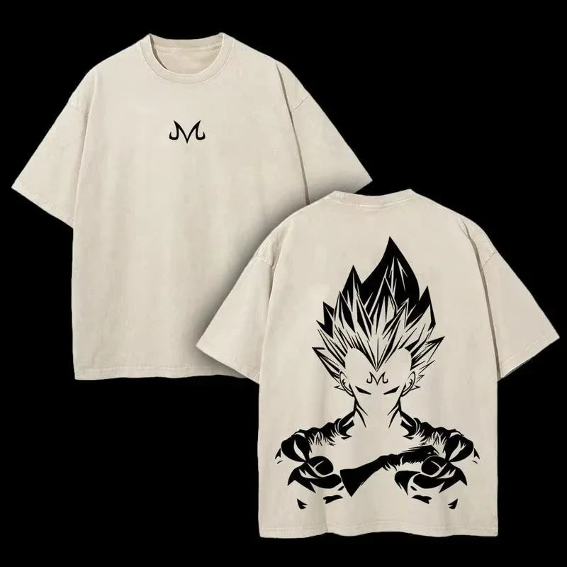 Dragon Ball 2026 New Hot Vegeta Anime Men Washed T-Shirt Harajuku Summer Cotton Fitness Vintage Street Oversized Women Casual