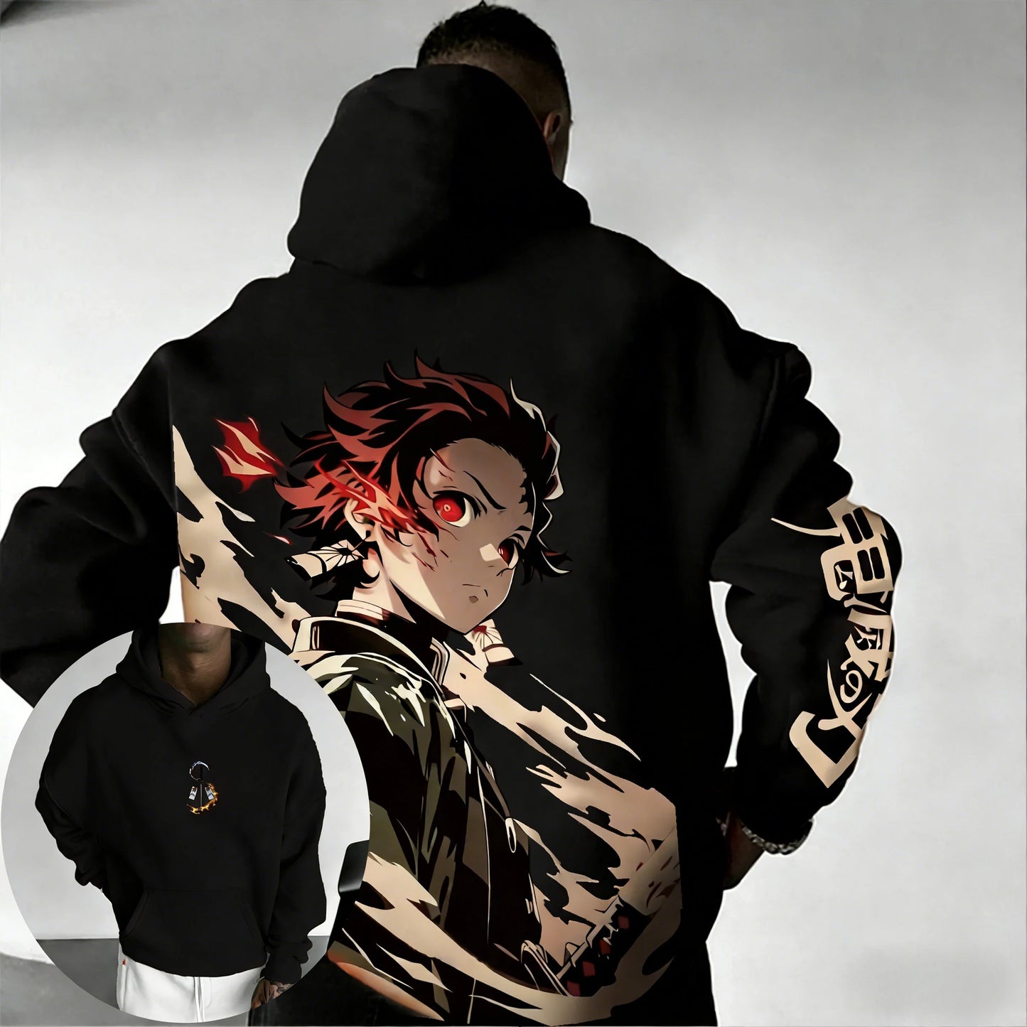Demon Slayer Spring/Summer Hoodie 2026 Men's and Women's New Tanjirou Anime Printed Harajuku Loose Casual Parent Child Sweater
